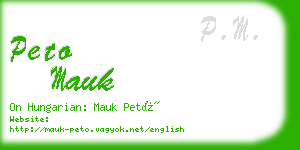 peto mauk business card